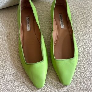 Aquazzura Bright Green Flats size 11